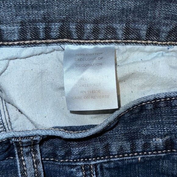 Flypaper Jeans Shorts Straight Leg Button Zip Pockets Medium Wash Denim Size 38 - Picture 4 of 6